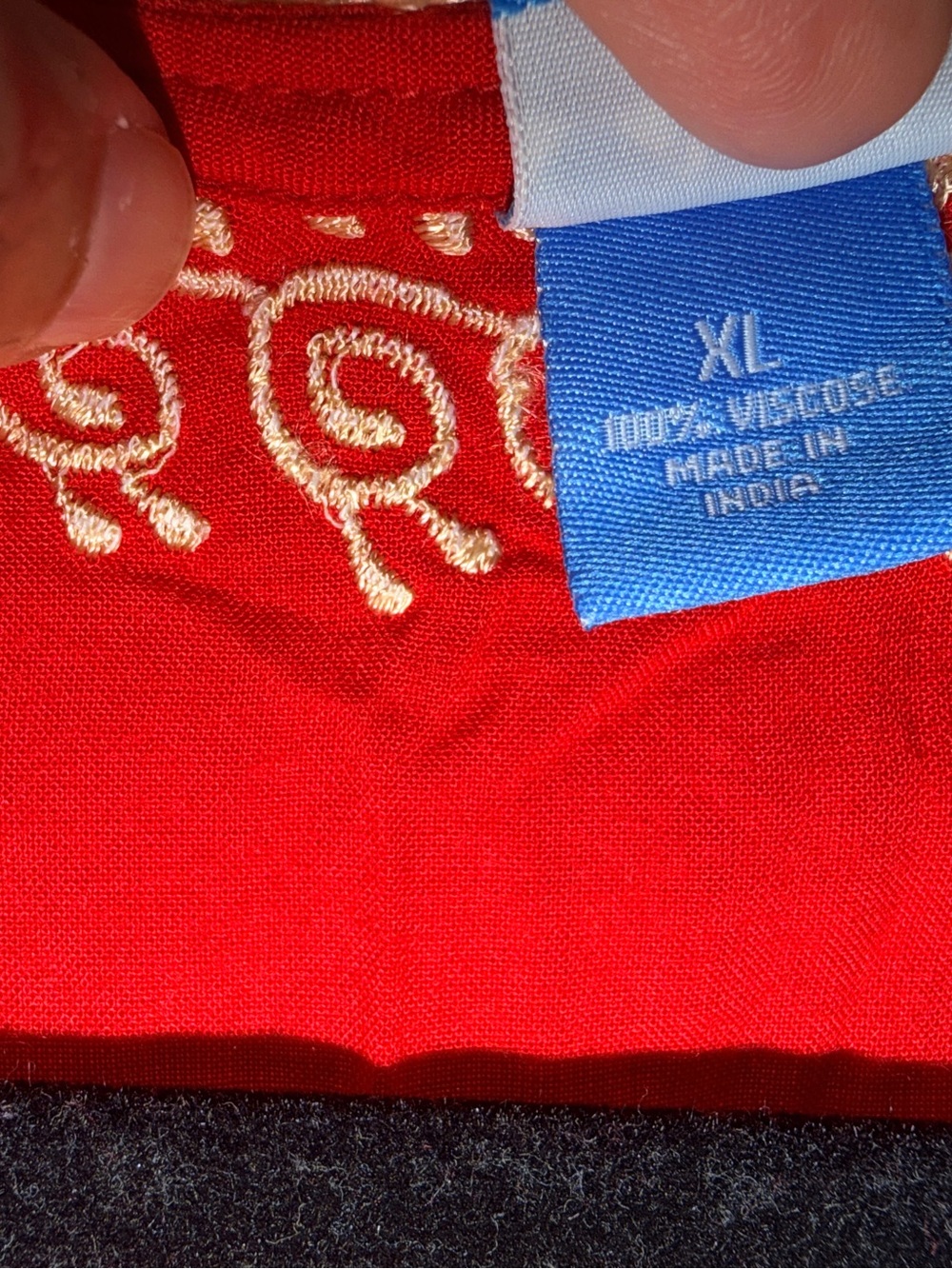 Red Embroidered V-Neck Tunic - Picture 7 of 10